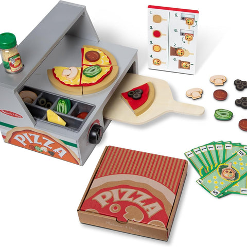 Top & Bake Wooden Pizza Counter Play Set (41 Pcs) - FSC Certified