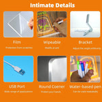 2025 LED Note Board with 7 Colors Pen,Magic Note Board Glowing Acrylic Message Marker Board with Light,Led Illuminated Drawing Board Light up Dry Erase Board with Stand for Office School Home 8 * 8In