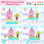 64 Pcs Magnetic Blocks-Princess Castle Collection World,Magnetic Building Blocks for 3+ Year Old Boys & Girls, Creative STEM Sensory Toys,Christmas Birthday Gifts for Kids Ages 3-8